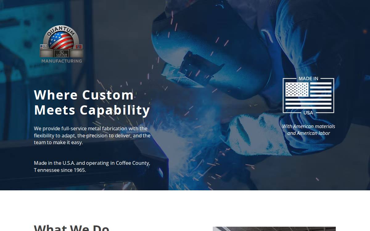 Quantum Manufacturing website preview