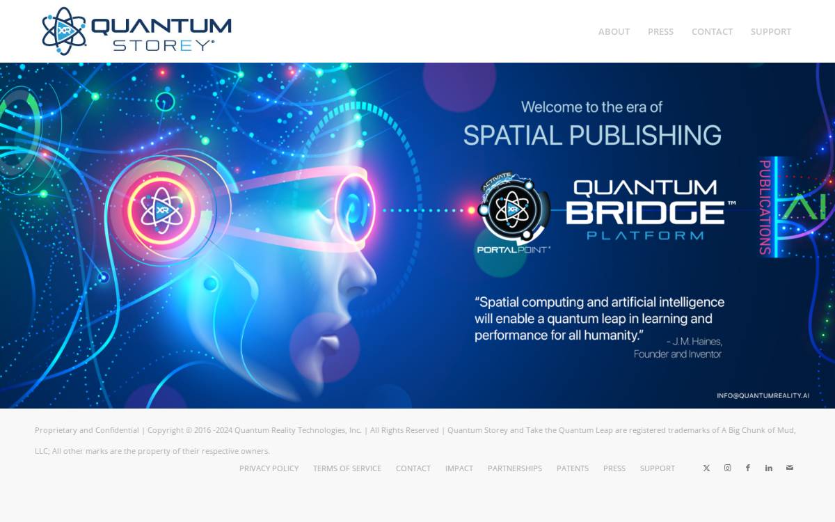 Quantum Storey website preview