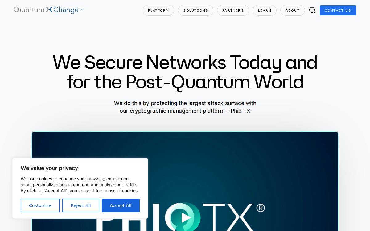 Quantum Xchange website preview