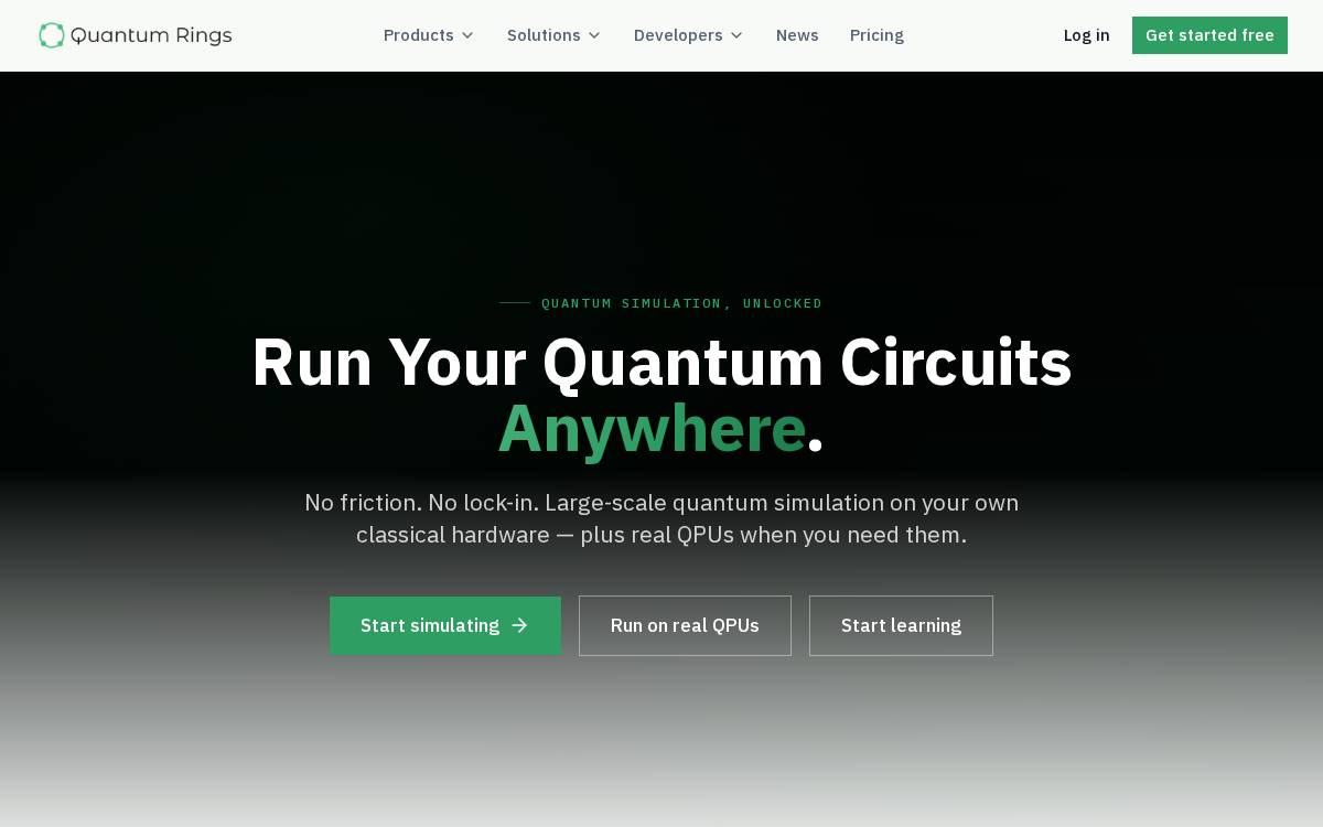 Quantum Rings website preview