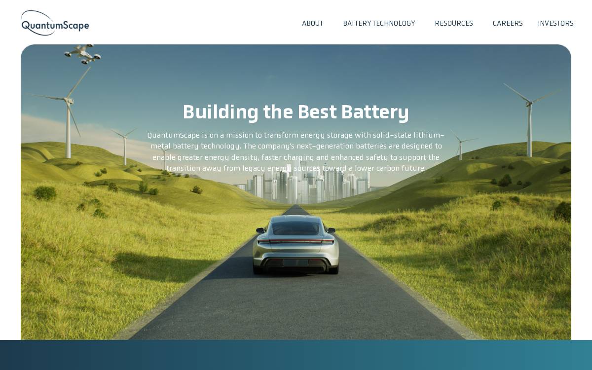 QuantumScape website preview