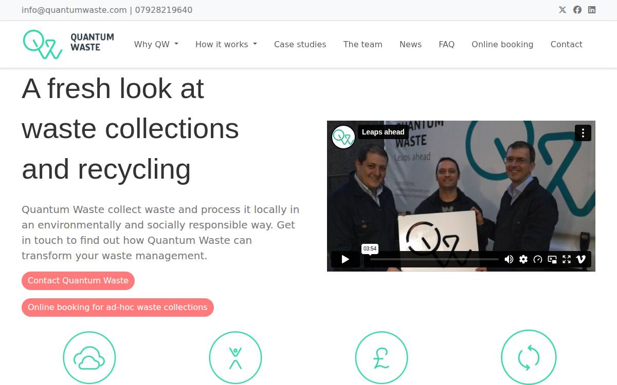 Quantumwaste website preview