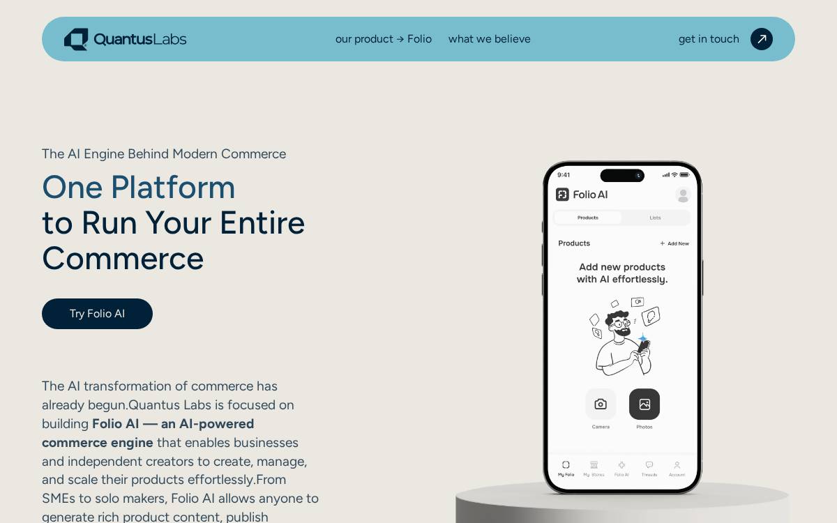Quantuslabs website preview