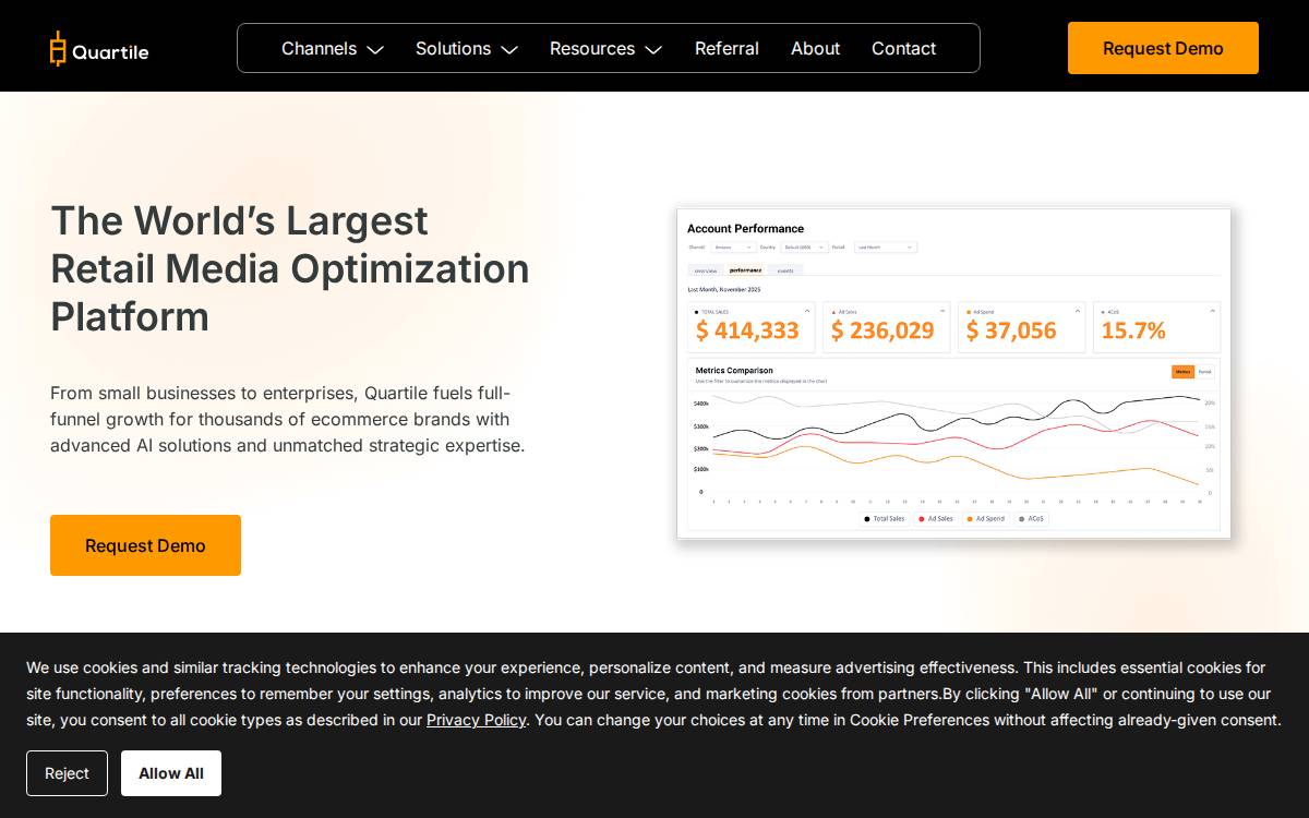 Quartile website preview