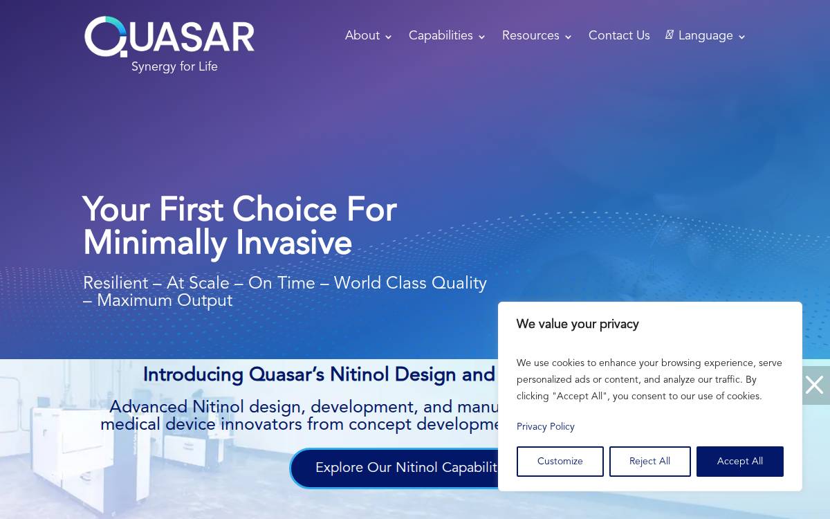 Quasarmedical website preview