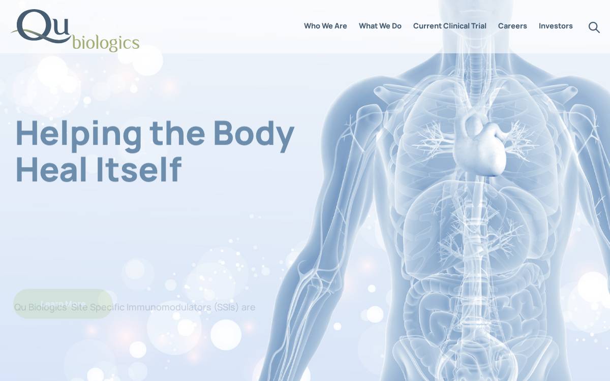 Qu Biologics website preview
