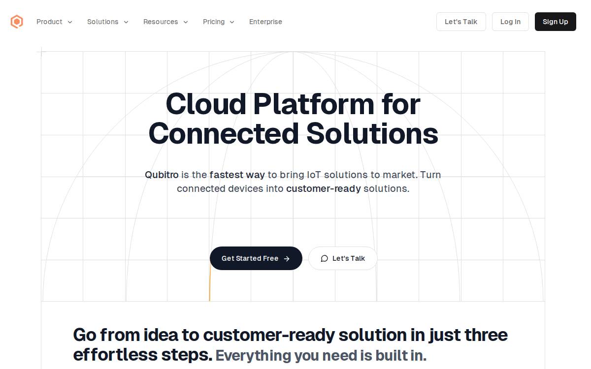Qubitro website preview