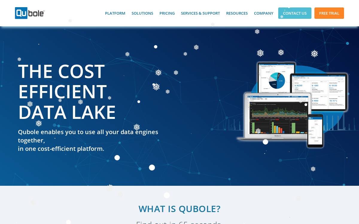Qubole website preview