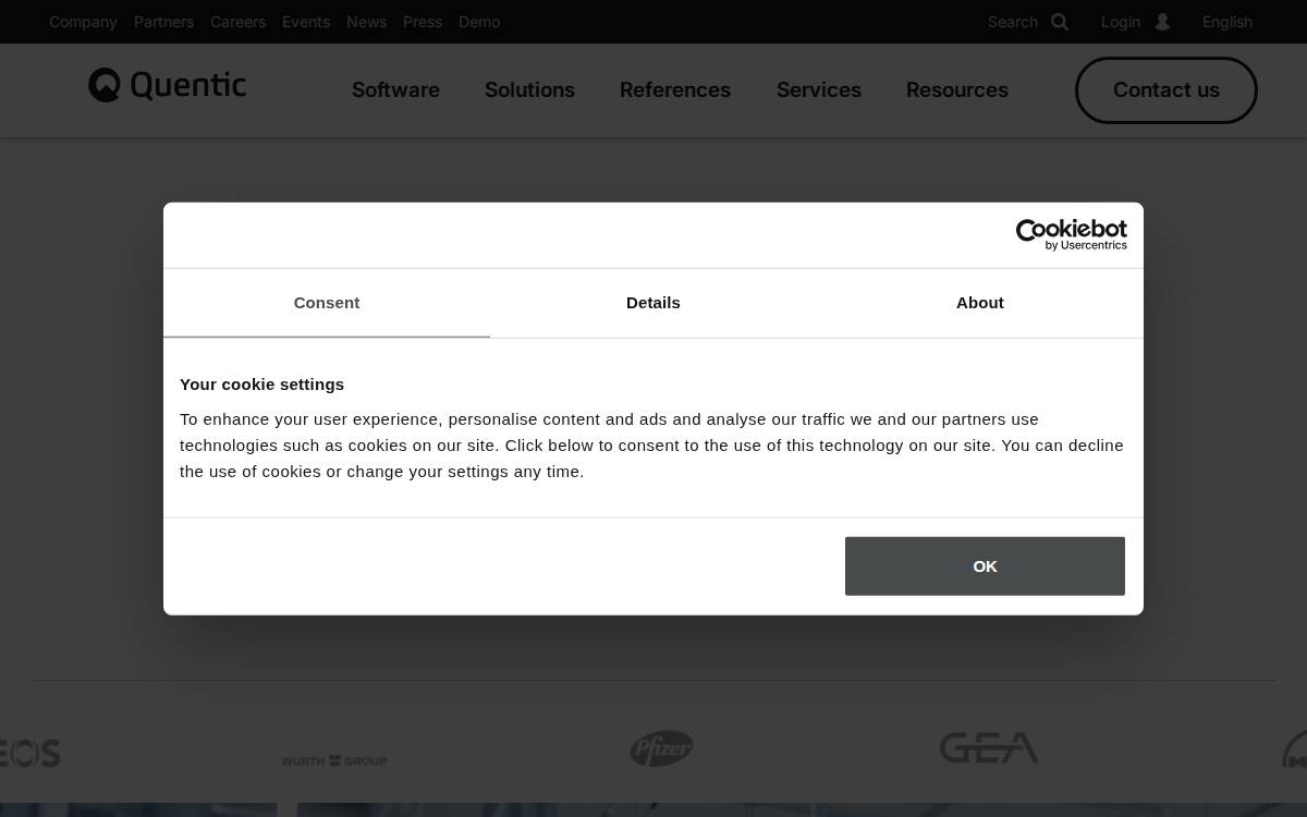 Quentic website preview