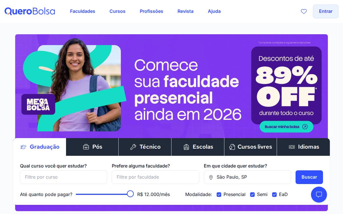 Quero Education website preview
