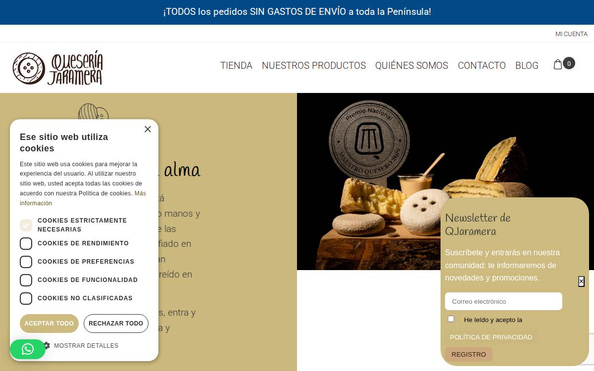 Quesería Jaramera website preview