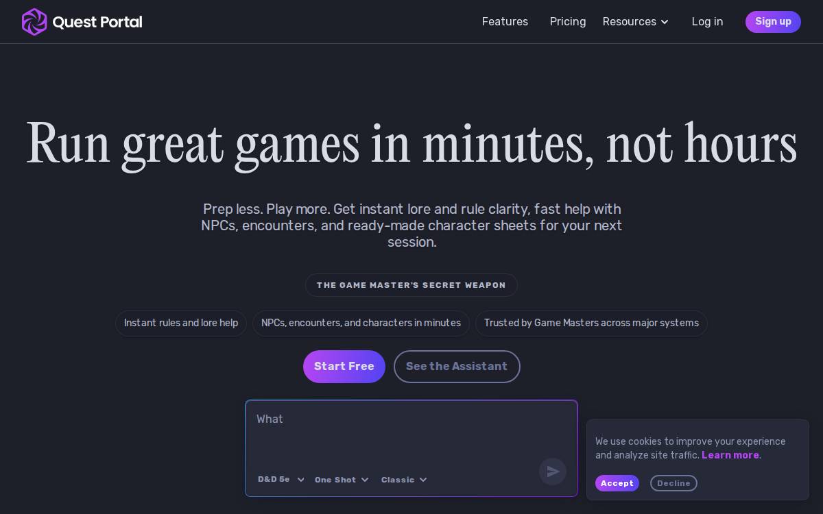 Quest Portal website preview