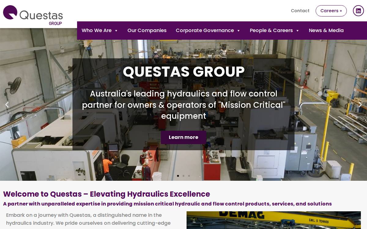 Questas website preview