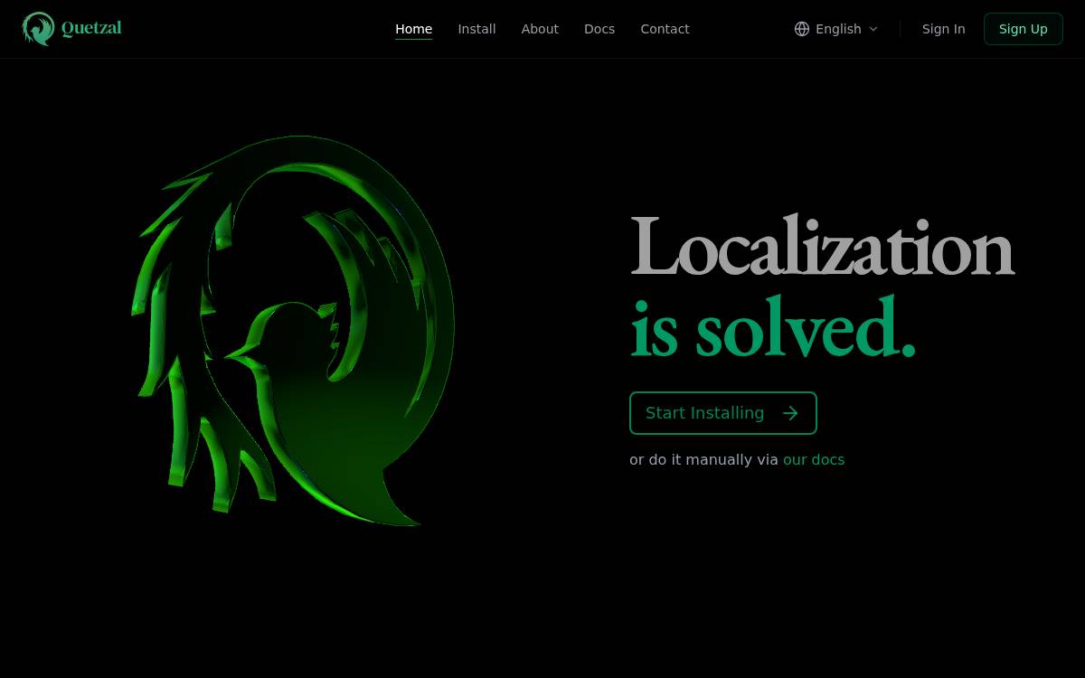 Quetzal website preview