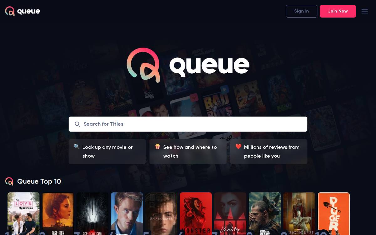 Queue website preview