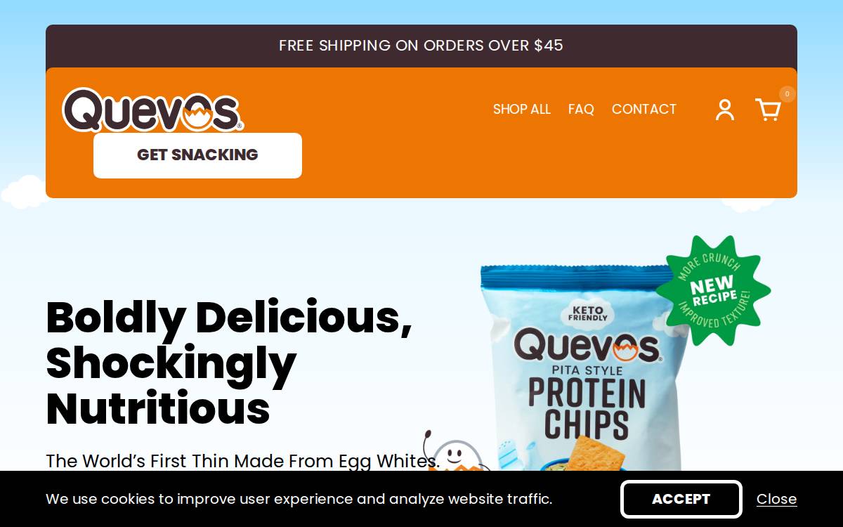 Quevos website preview
