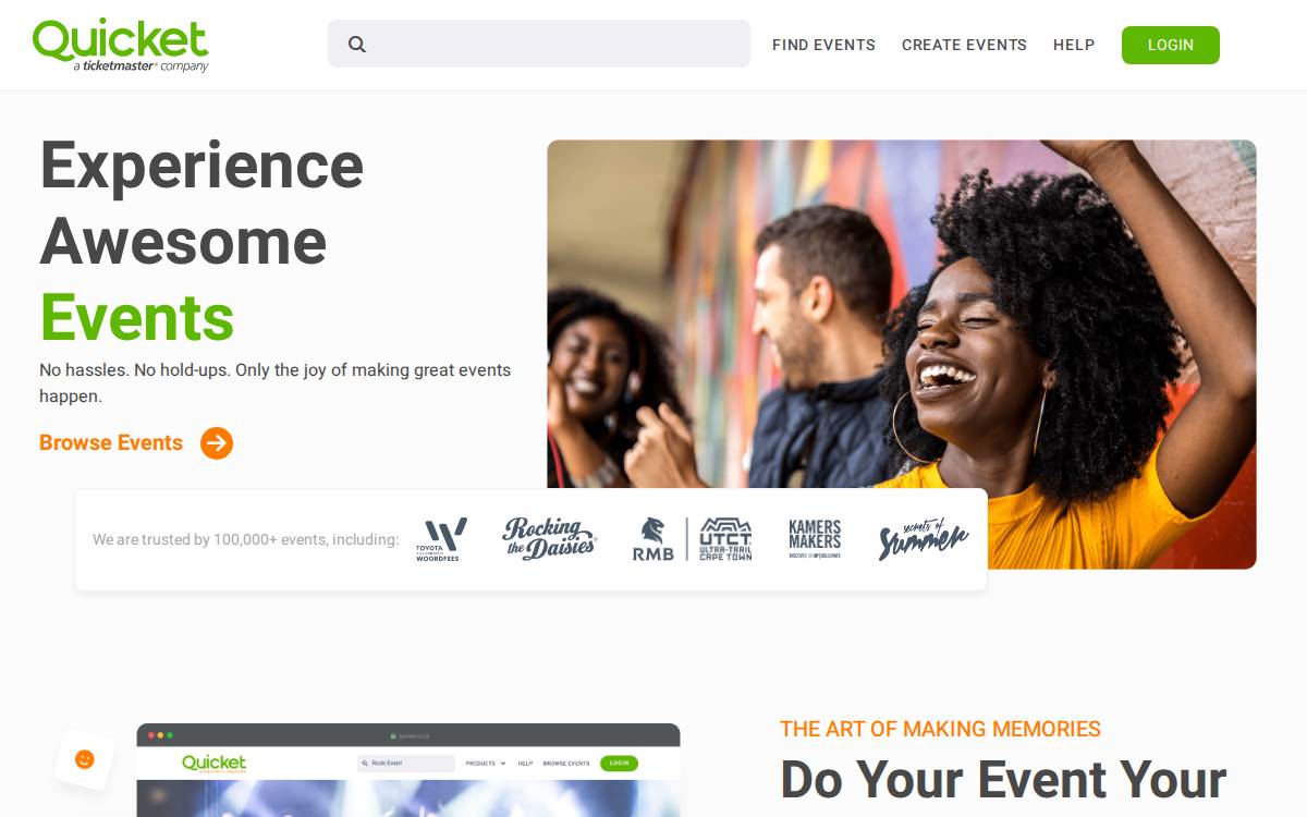 Quicket website preview