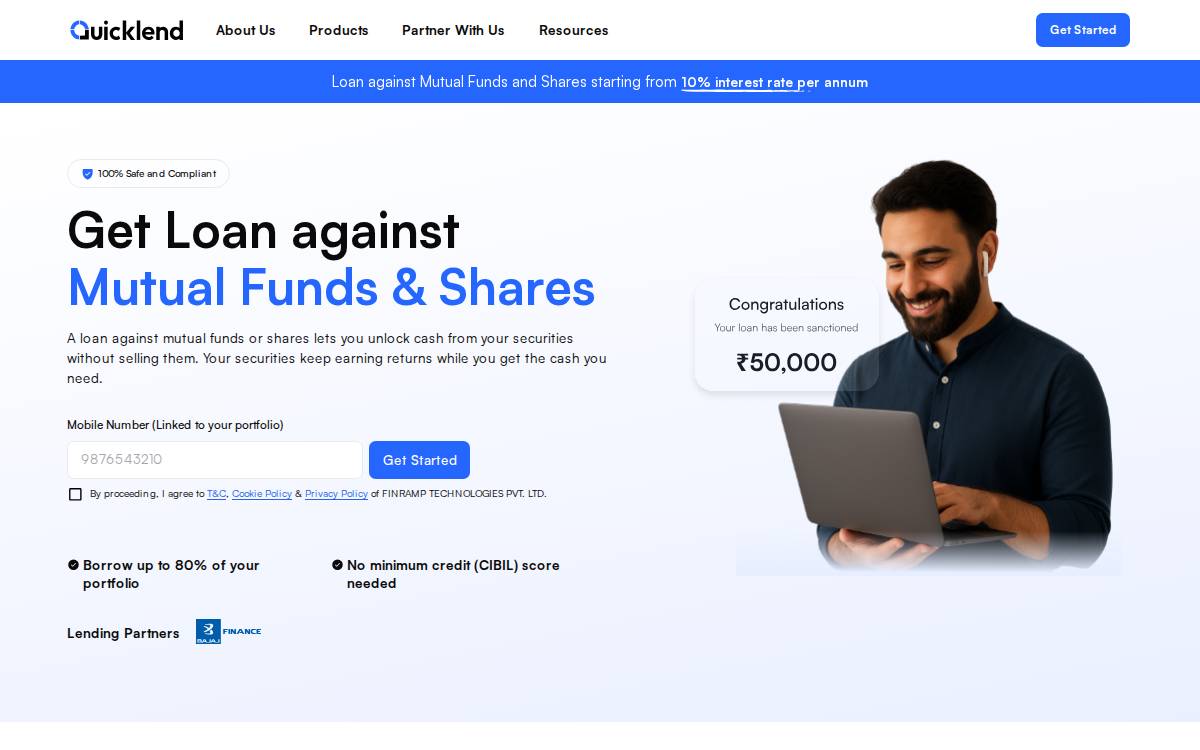 QuickLend website preview