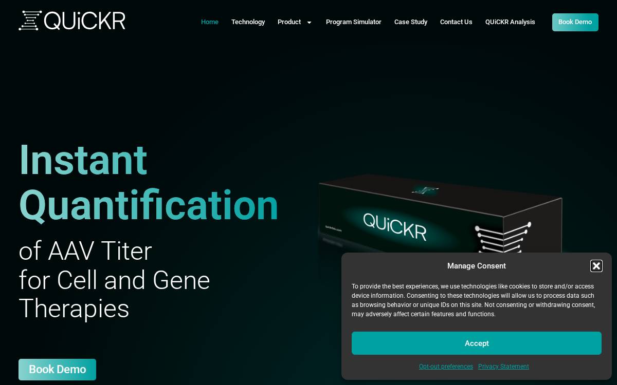 QUiCKR Bio website preview