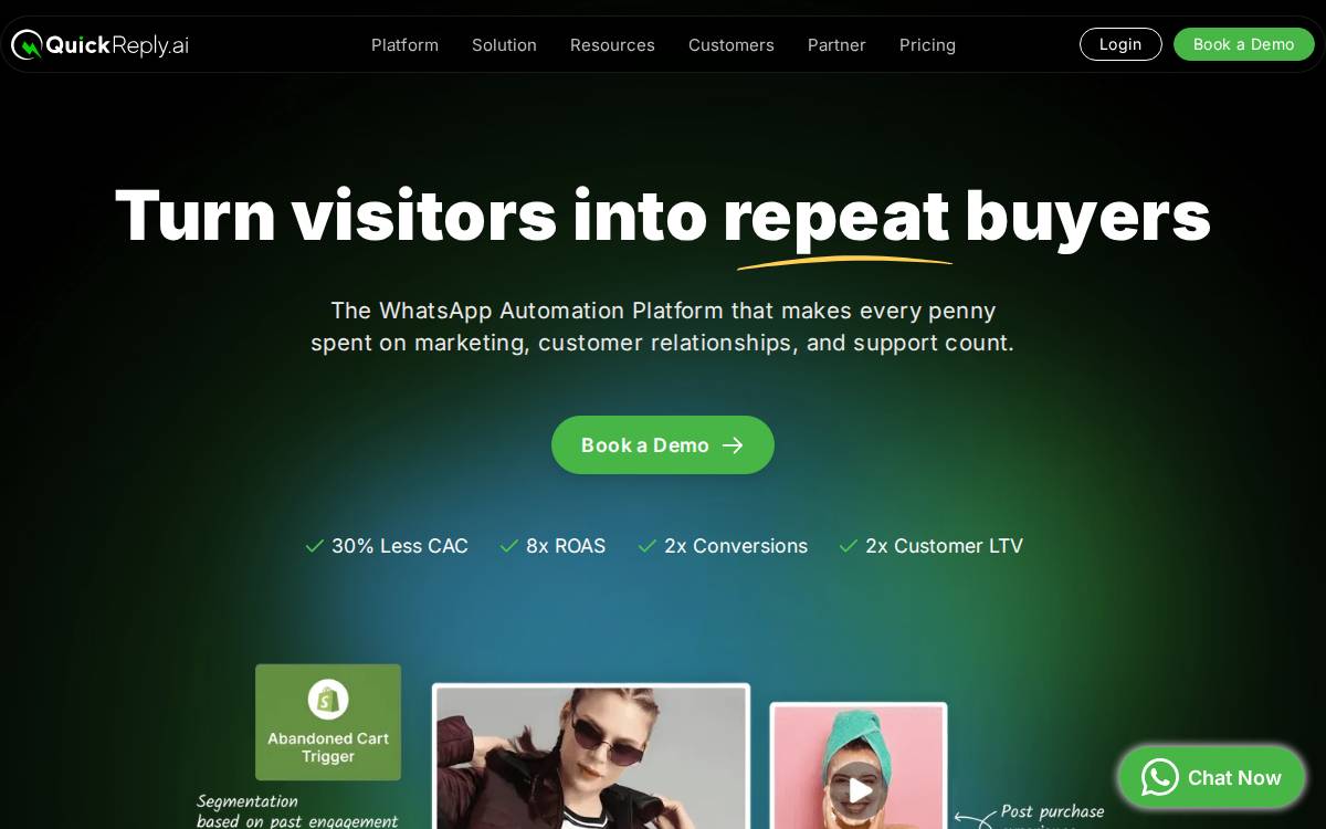 QuickReply website preview