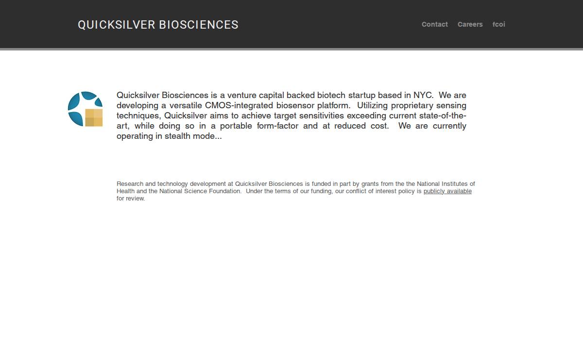QUICKSILVER BIOSCIENCES INC website preview