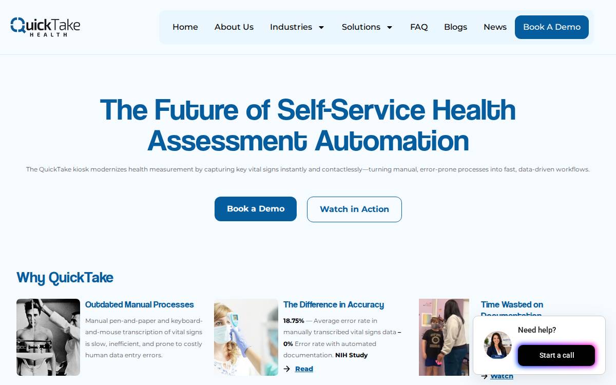 Quicktake Health website preview