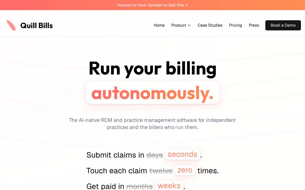 Quill Bills website preview