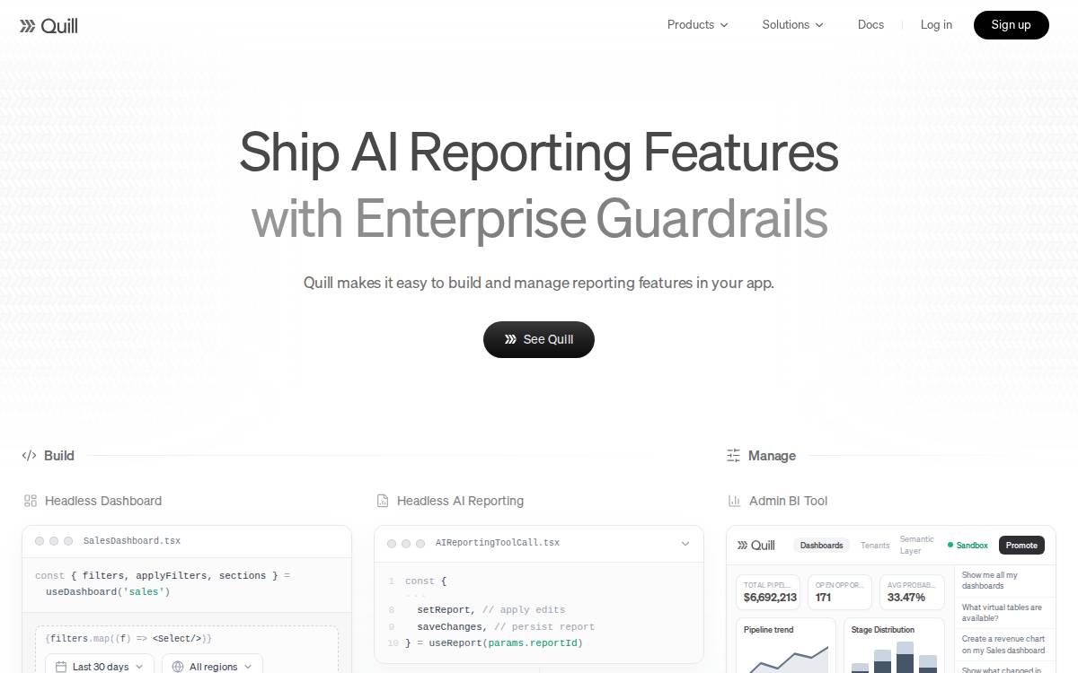 Quill website preview