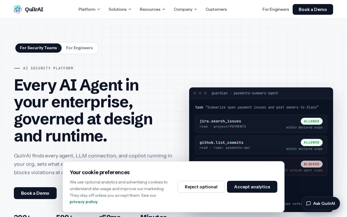 Quilr website preview