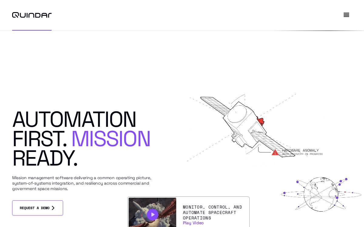 Quindar website preview