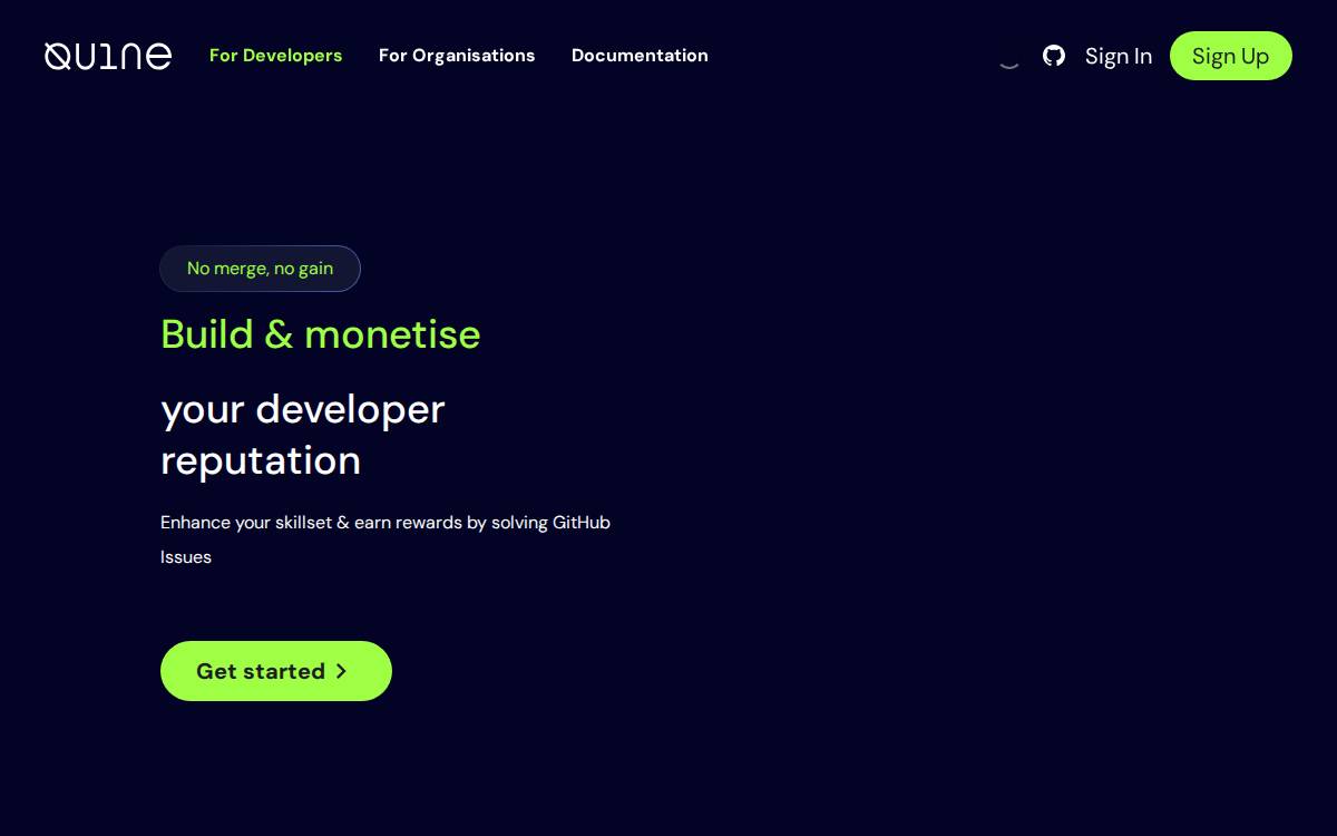 Quine website preview
