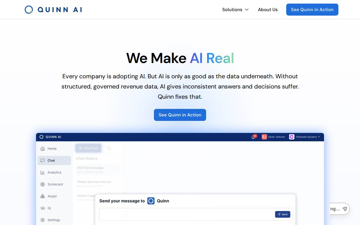 Quinn AI website preview