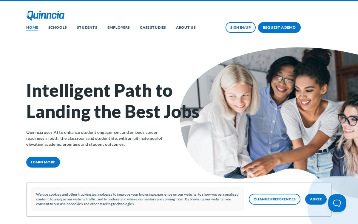 Quinncia website preview