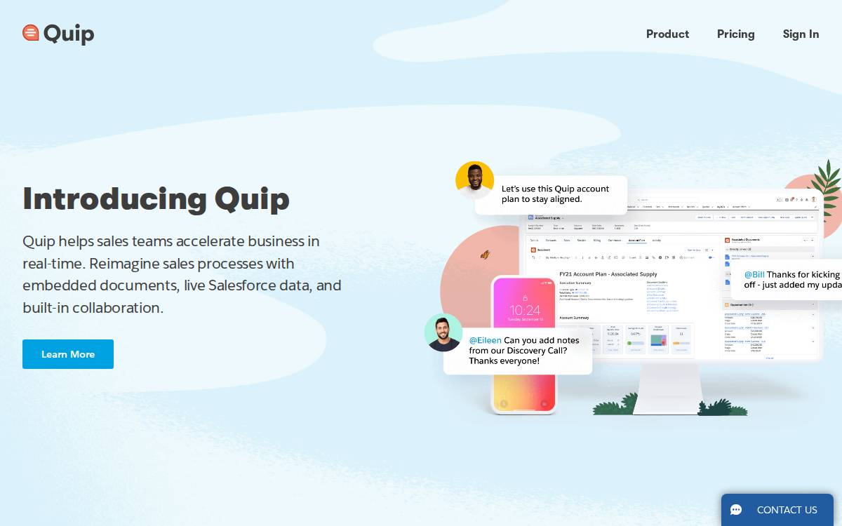 Quip website preview