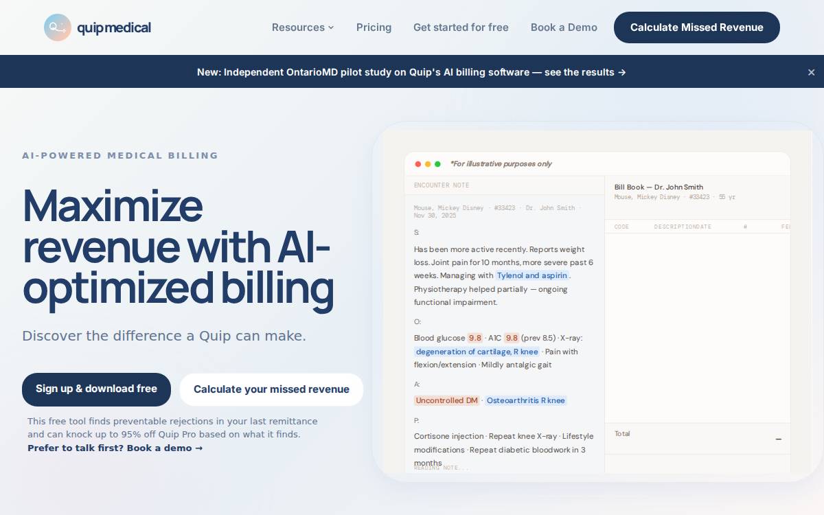 Quip Medical Website website preview