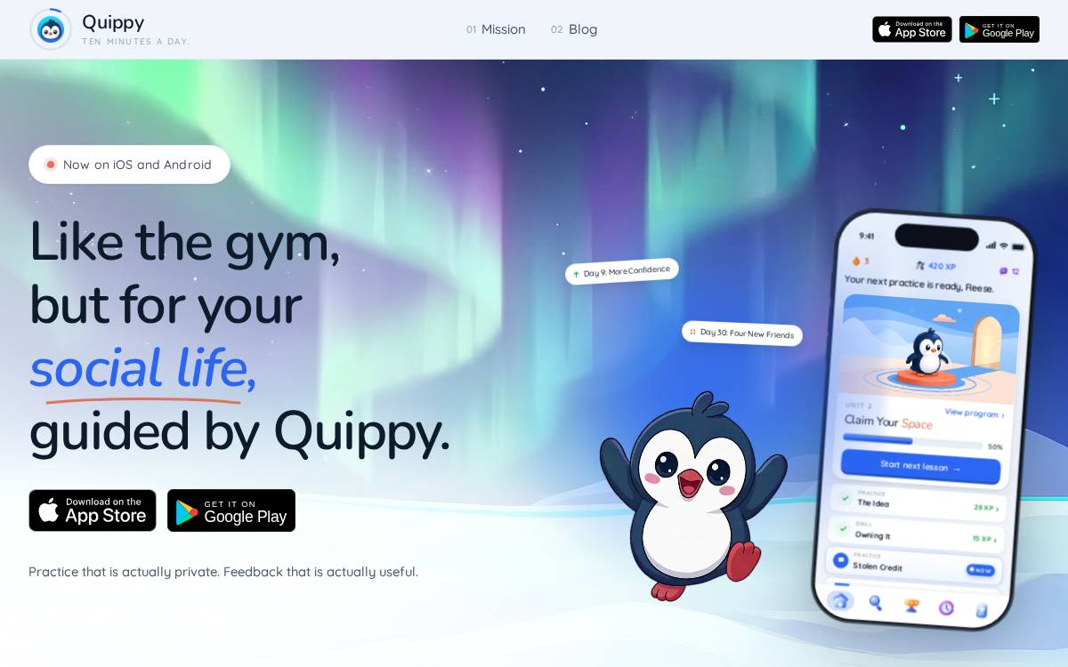 Quippy website preview