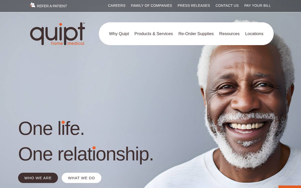 Quipt Home Medical website preview