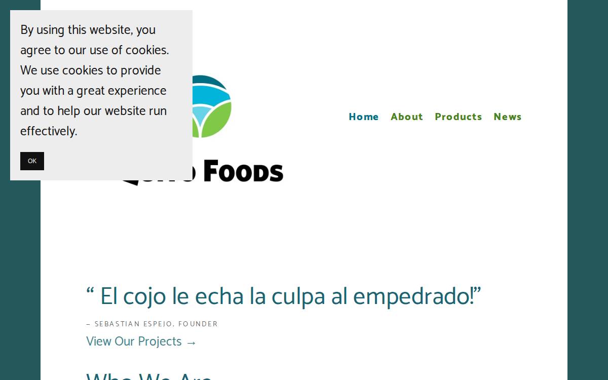 Quito Foods website preview