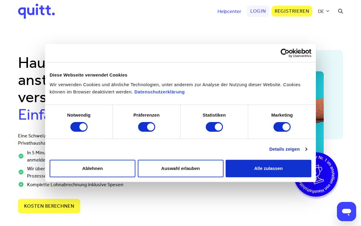 Quitt website preview