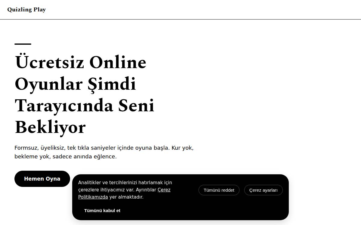 Quizlingapp website preview