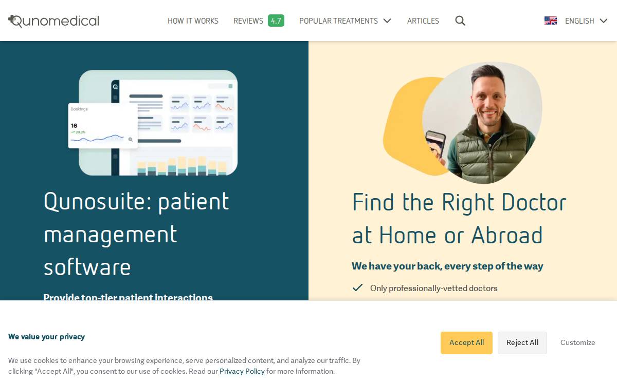 Qunomedical website preview