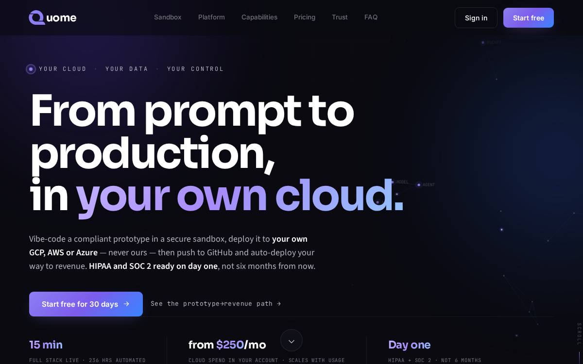 Quome website preview