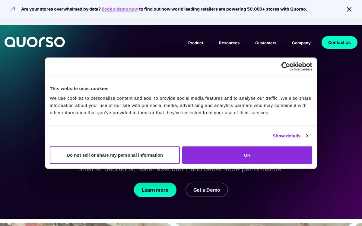 Quorso website preview