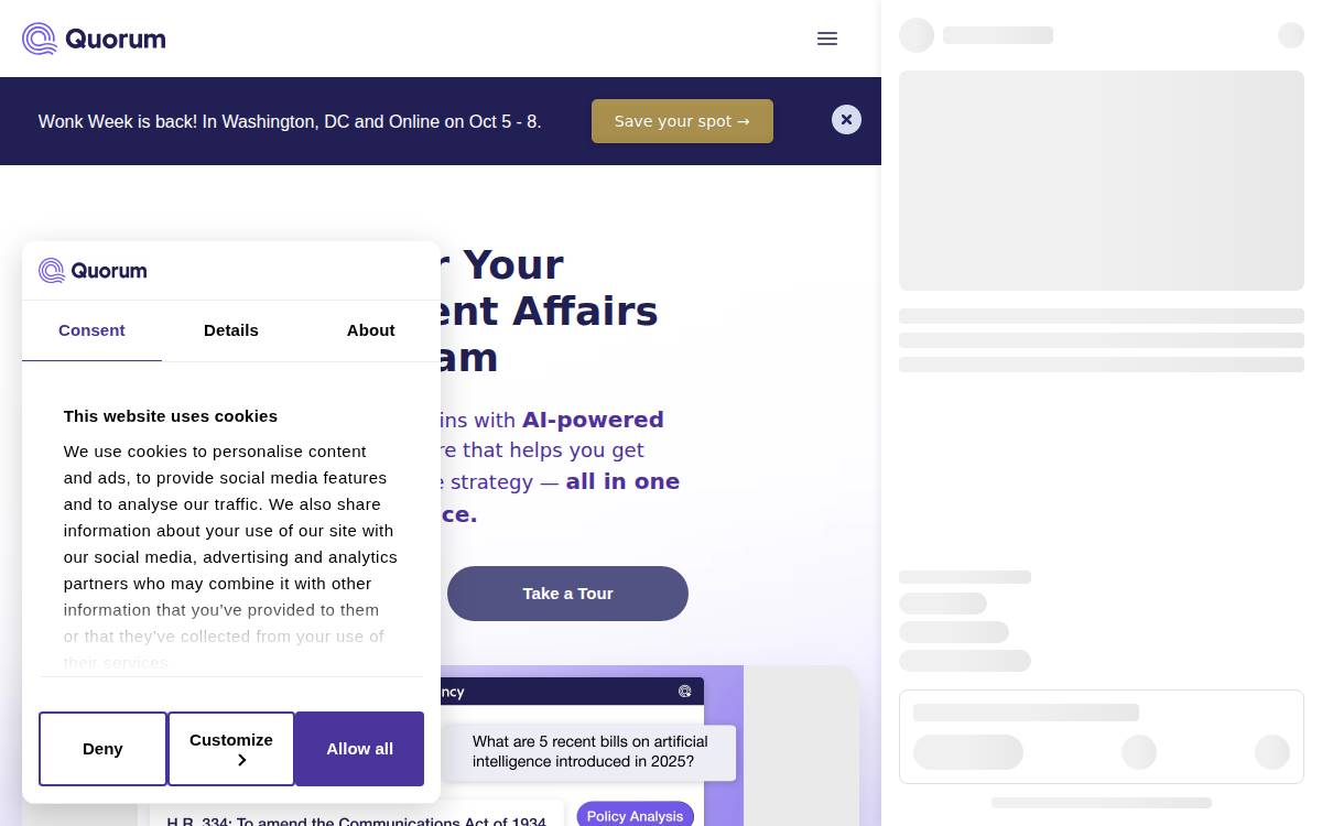 Quorum website preview