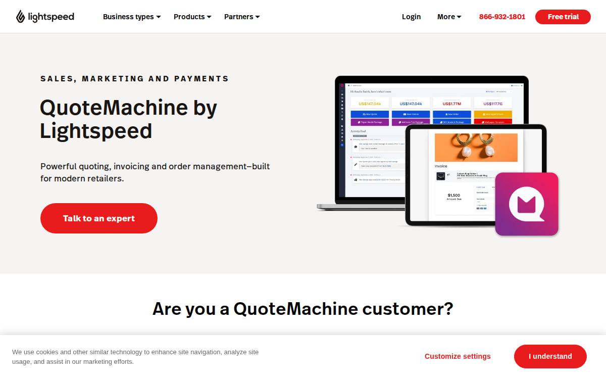 QuoteMachine website preview