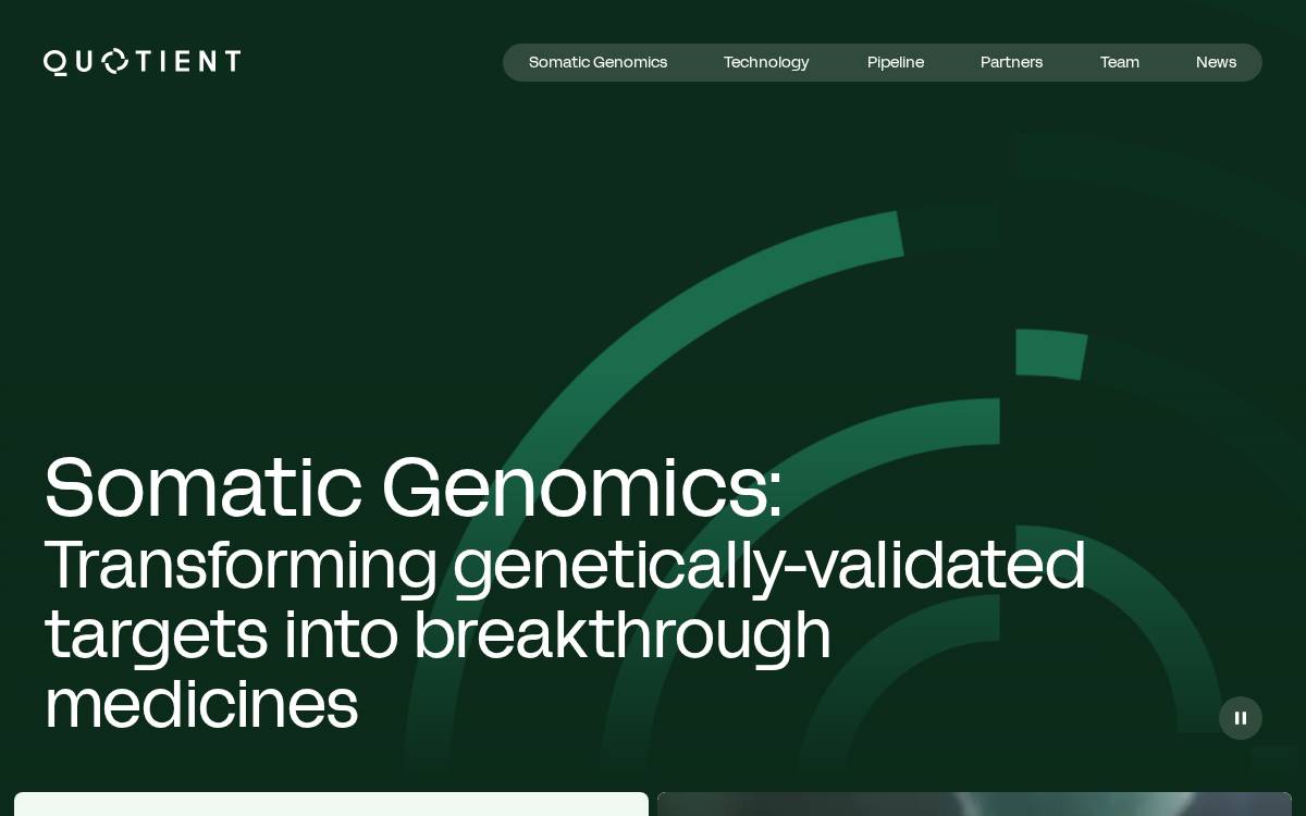 Quotient Therapeutics website preview