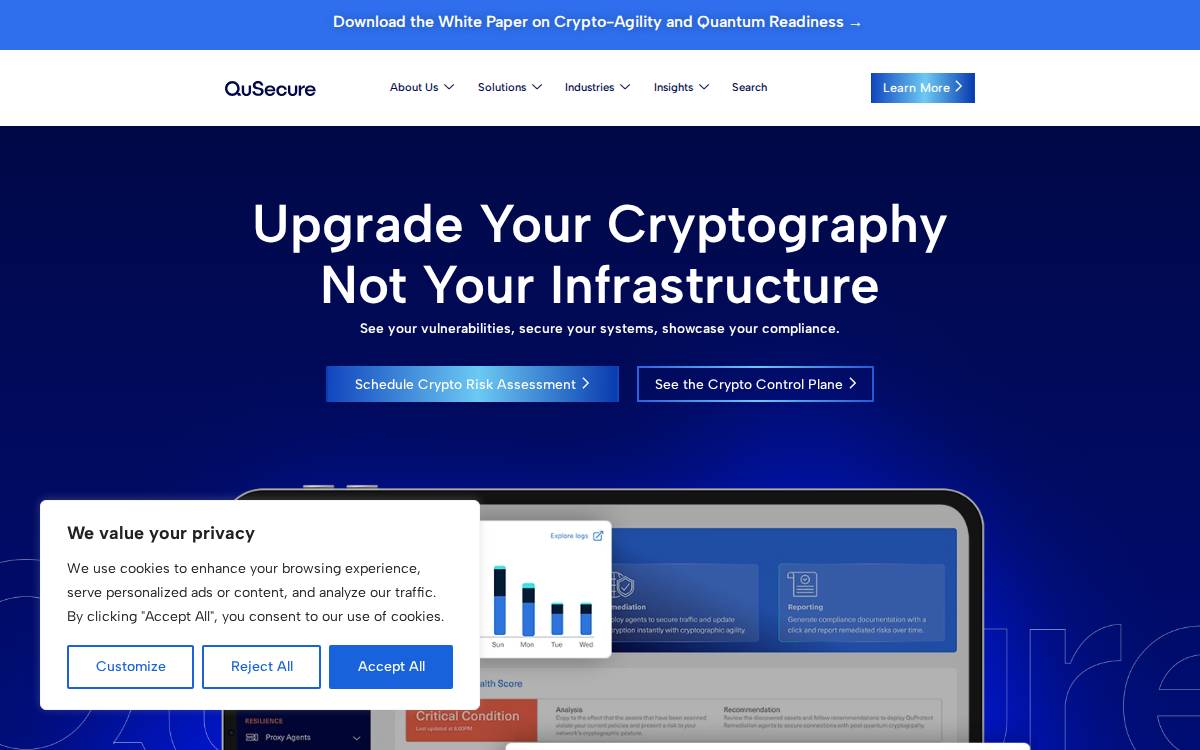 QuSecure website preview