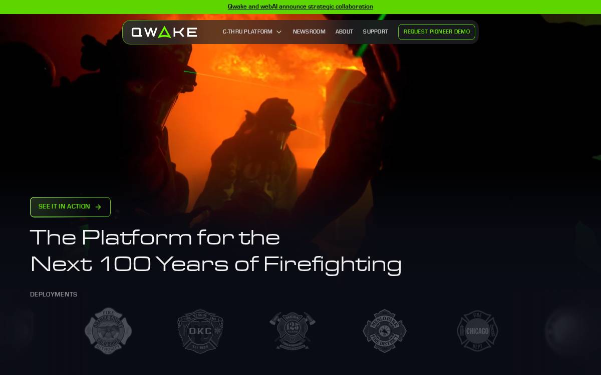 Qwake Technologies website preview