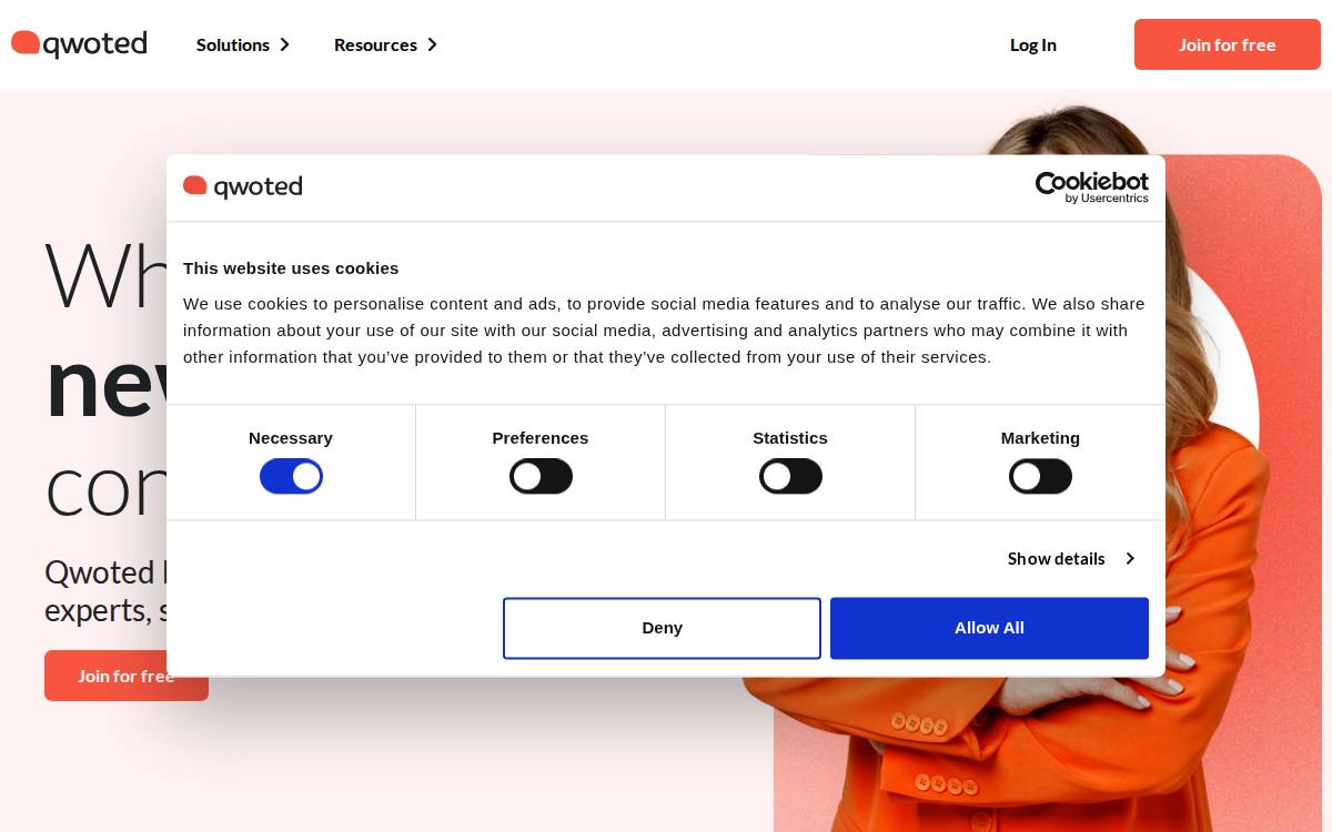 Qwoted website preview