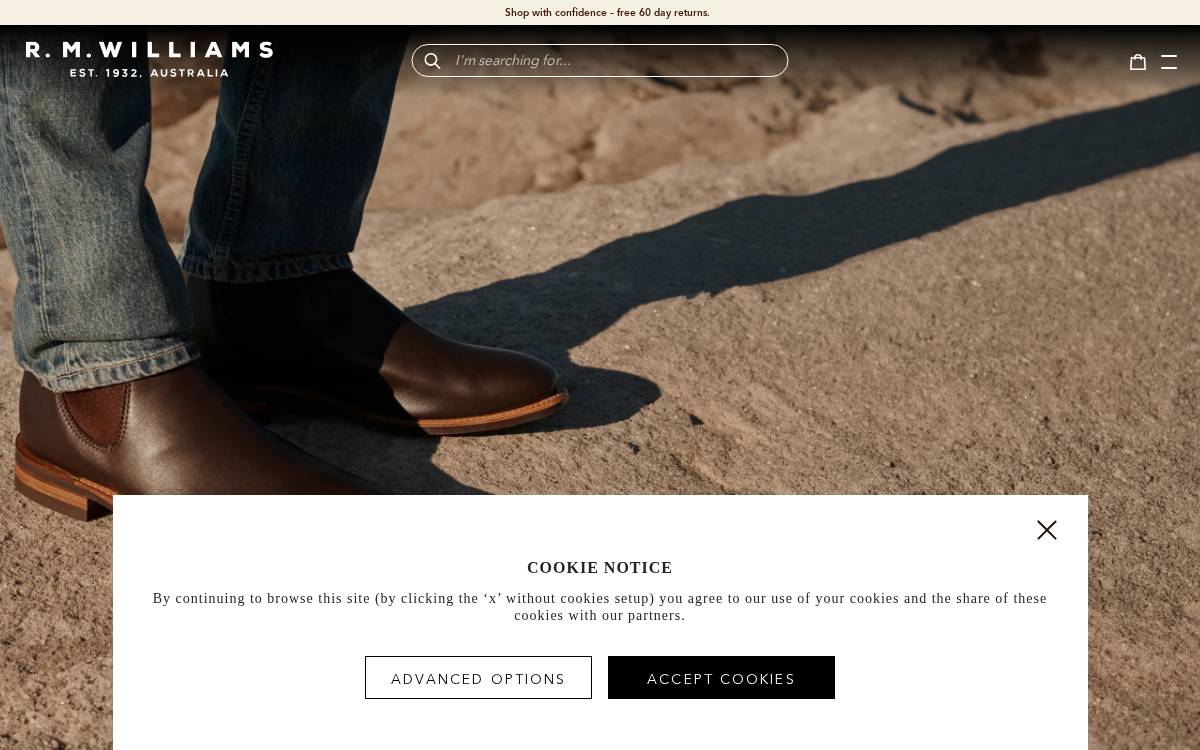 R.M.Williams website preview